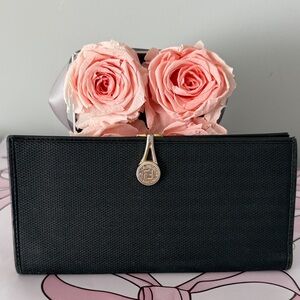 Slim Fendi Black Checkbook Holder